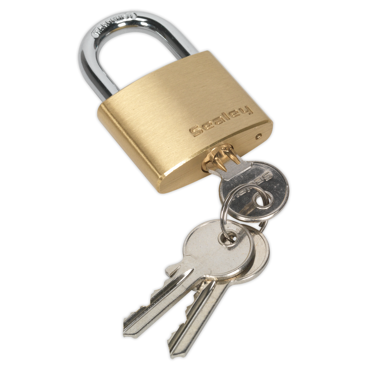 Sealey 40mm Brass Body Padlock With Corrosion Resistant Brass Body PL101