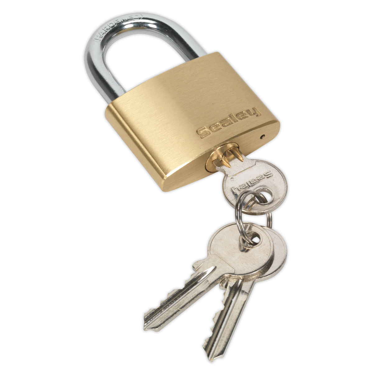 Sealey Brass Body Padlock With Three Keys Corrosion Resistant 50mm PL102