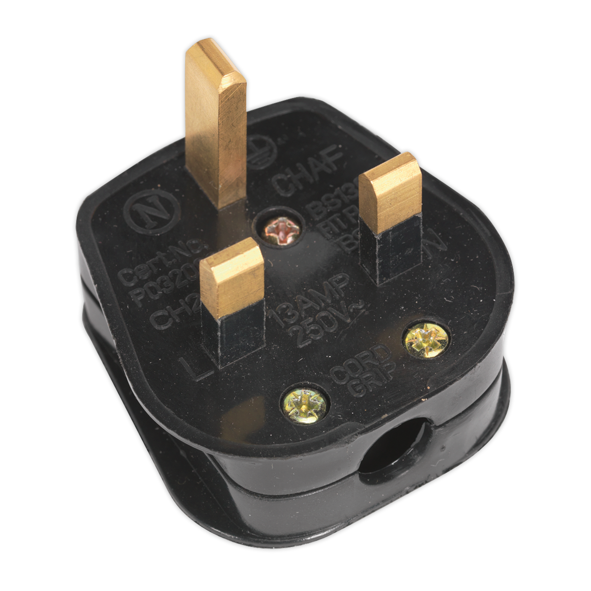 Sealey Resilient Plug 13Amp Heavy Duty BS 1363/A and BS 6500 Black PL13/320S