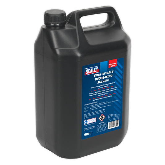 Sealey Emulsifiable Degreasing Low Odour Cleaning Solvent - 5L Drum AK05
