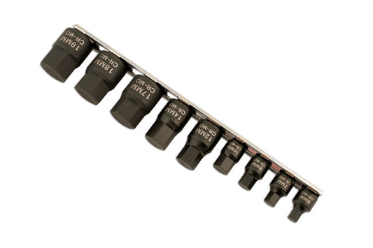 LASER 5665 9Pcs Screwdriver Low Impact Hex Bit Set Chrome Molybdenum Steel