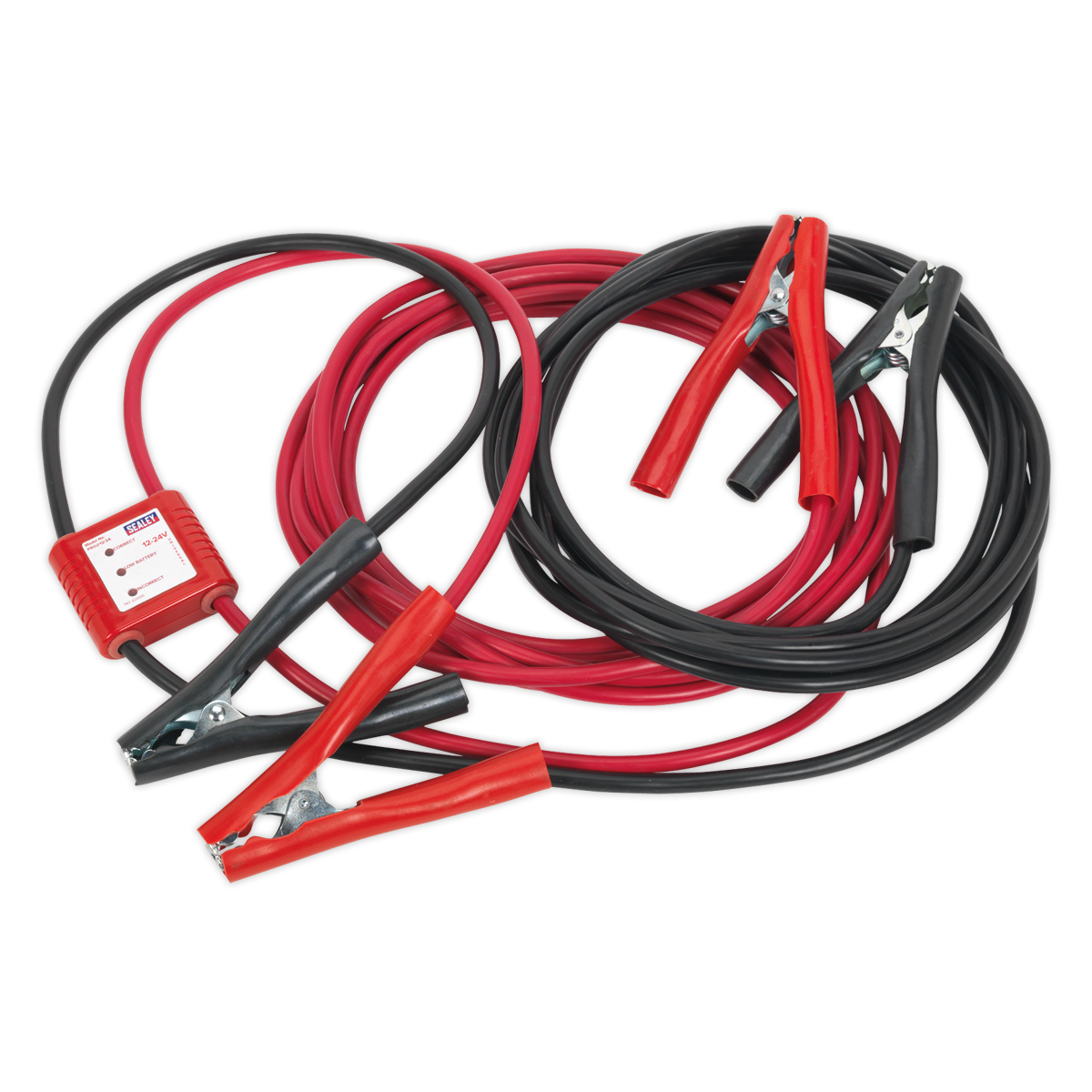 Sealey Booster Cables 7 Metres 450Amp 25mm² W/12/24V El. Protection PROJ/12/24