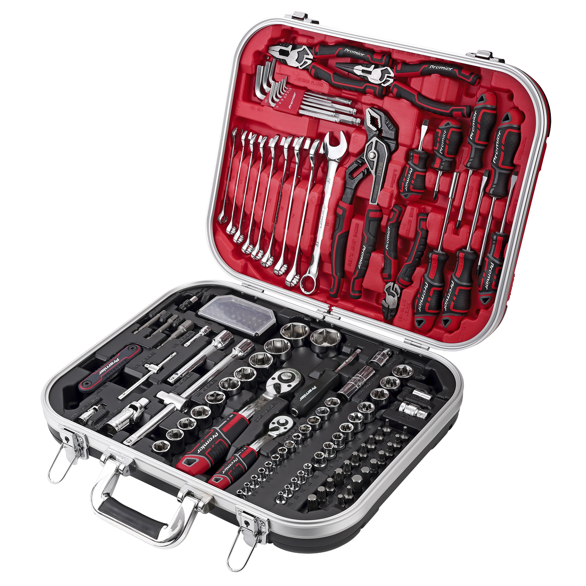 Sealey Mechanics Tool Kit 136 Pcs 1/4" 3/8" 1/2" Socket Spanner Bit Kit AK7980