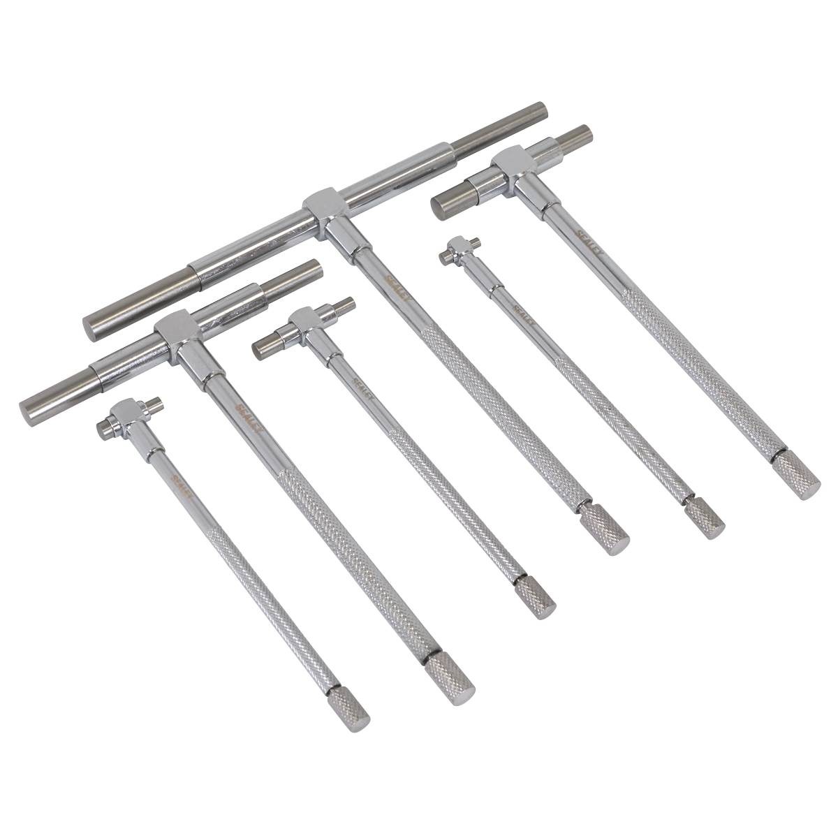 Sealey Telescopic Bore Gauge Set Satin Chrome Finish 6 Pieces 8-150mm AK10115