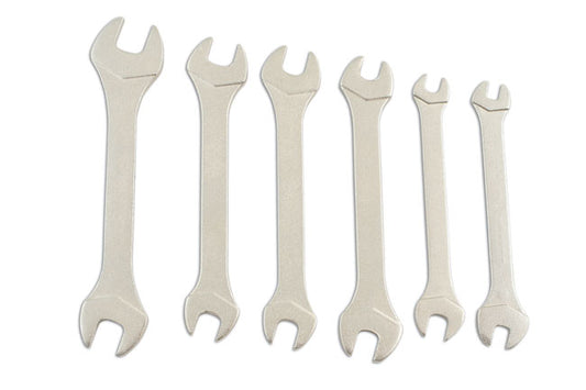 LASER 5678 Mini Open Ended Spanner Set 6pc Carbon Steel Satin Finish Workshop
