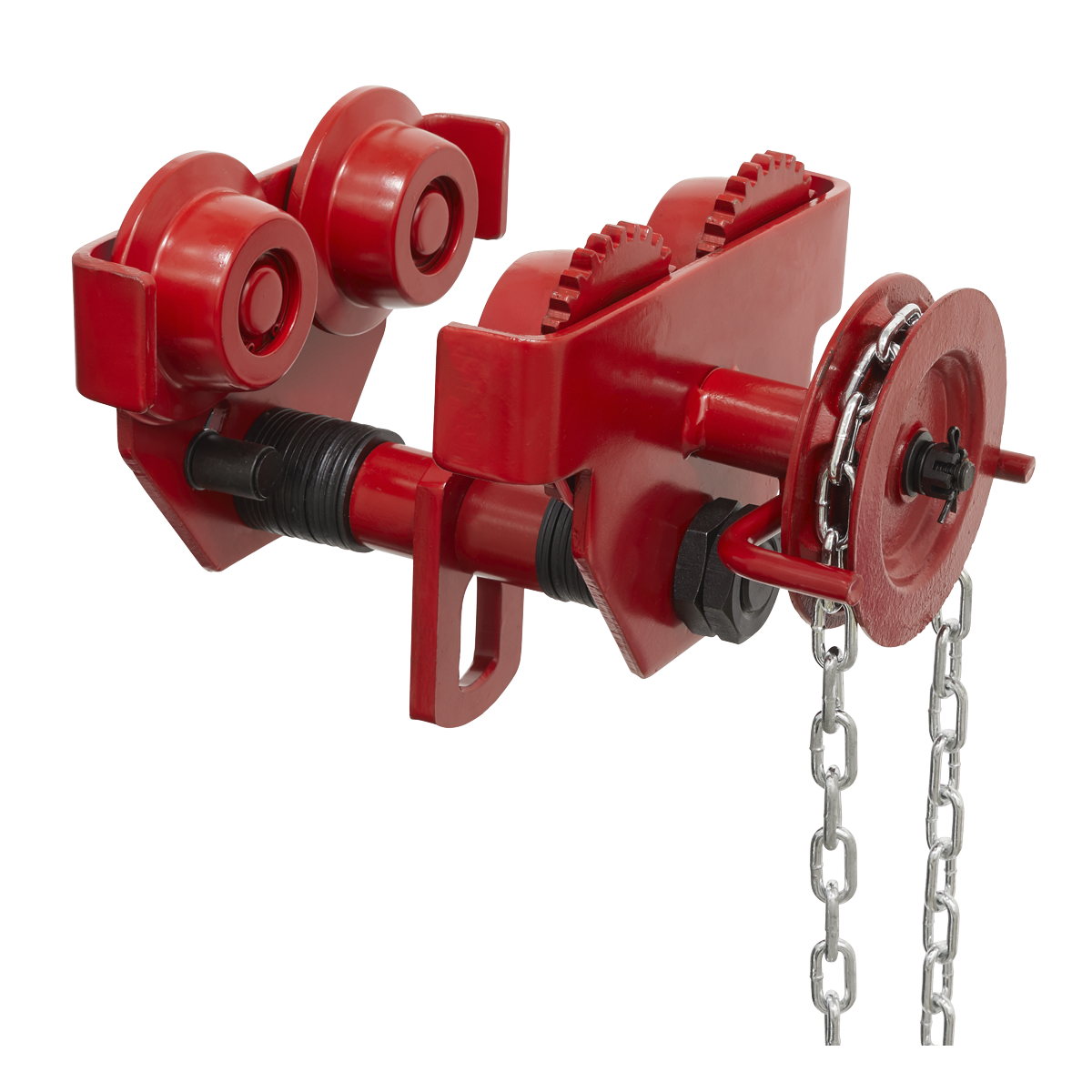 Sealey Trolley Geared With Geared Block Trolleys 1 Tonne - Red/Black PT1000G