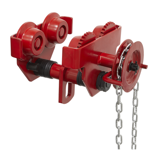 Sealey Trolley Geared With Geared Block Trolleys 1 Tonne - Red/Black PT1000G