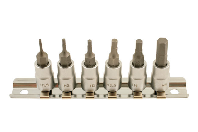 LASER 5682 6Pcs Screwdriver Hex Socket Bit Set 1/4" Drive Chrome Vanadium Steel
