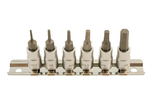 LASER 5682 6Pcs Screwdriver Hex Socket Bit Set 1/4" Drive Chrome Vanadium Steel