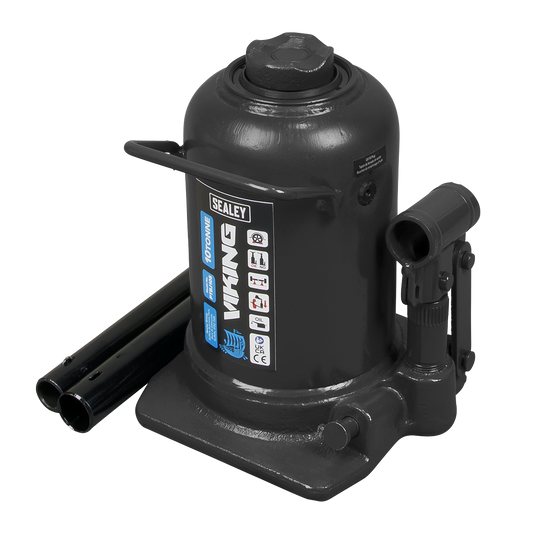 Sealey 10 Tonne Bottle Jack With Telescopic Ram & Safety Overload Valve PTBJ10S