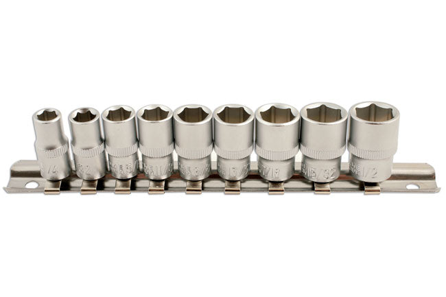 LASER 5691 Socket Wrench Set 1/4" Inch Drive 9 Pieces Chrome Vanadium Steel Tool