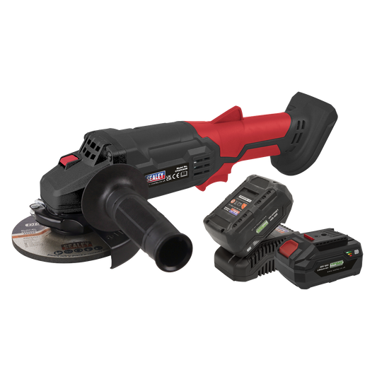 Sealey Cordless Angle Grinder Kit 115mm 20V - 2 Batteries 4Ah CP20VAGBKIT