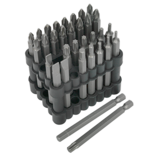 Sealey Power Tool Bit Set Daily Professional Use 32 Pieces Extra-Long 75mm AK112