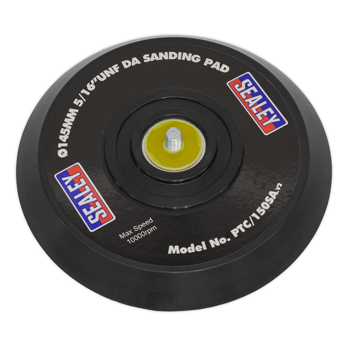 Sealey Ø145mm DA Backing Pad For Stick-On Discs 5/16" UNF Black PTC/150SA