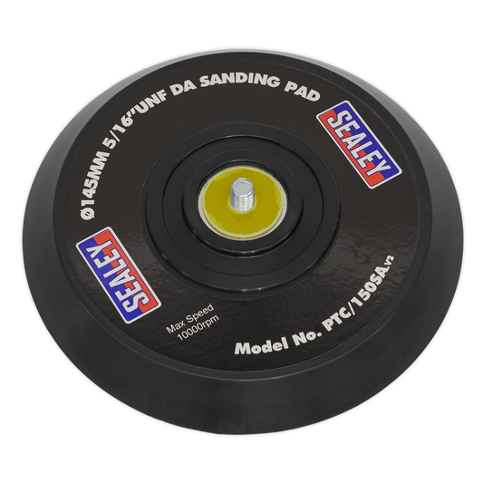 Sealey Ø145mm DA Backing Pad For Stick-On Discs 5/16" UNF Black PTC/150SA