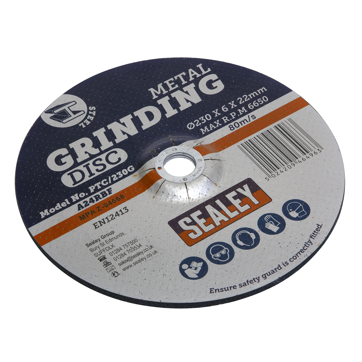 Sealey Grinding Disc from Aluminium Oxide Ø230 x 6mm Ø22mm Bore PTC/230G