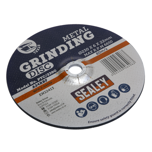 Sealey Grinding Disc from Aluminium Oxide Ø230 x 6mm Ø22mm Bore PTC/230G