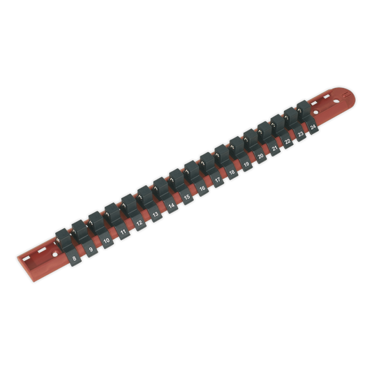 Sealey Socket Retaining Rail With 17 Clips 1/2" 8-24mm Square Drive AK1217