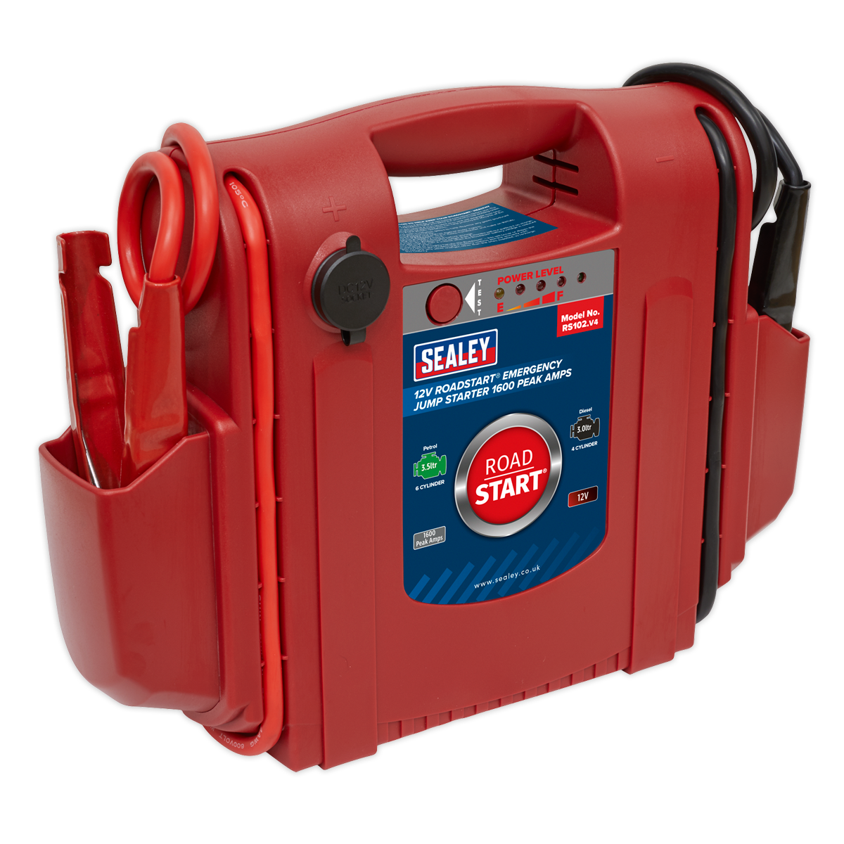 Sealey 1600A 12V RoadStart Emergency Jump Starter Battery Power Booster RS102