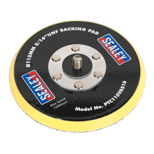 Sealey Hook & Loop Backing Pad For Power Tools Ø115mm 5/16" UNF PTC115VA516