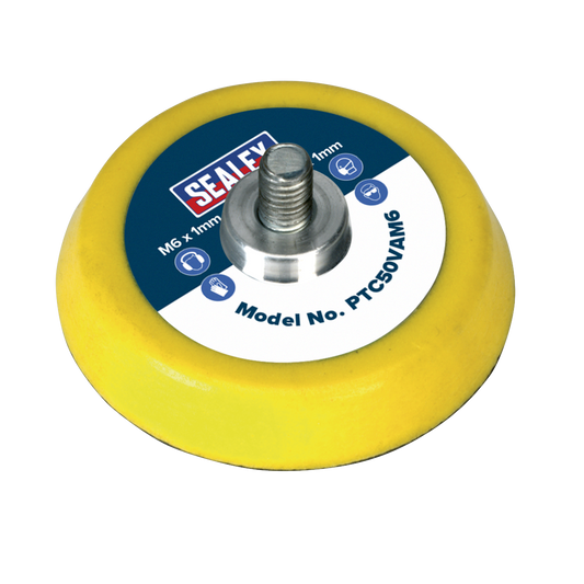 Sealey Hook & Loop Backing Pad For Electric/Air Tools Ø50mm x M6 x 1mm PTC50VAM6