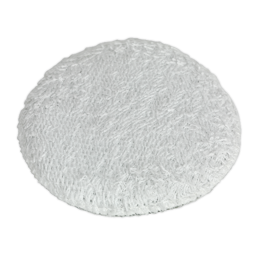 Sealey Hook-and-Loop Backed Microfibre Cloth For Power Tool 75mm - White PTCMC75