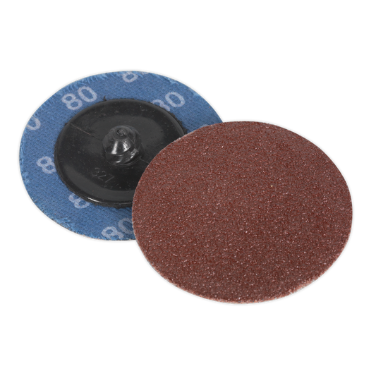Sealey Quick Change Sanding Disc For Air Mini Sanders 50mm 80Grit 10pk PTCQC5080