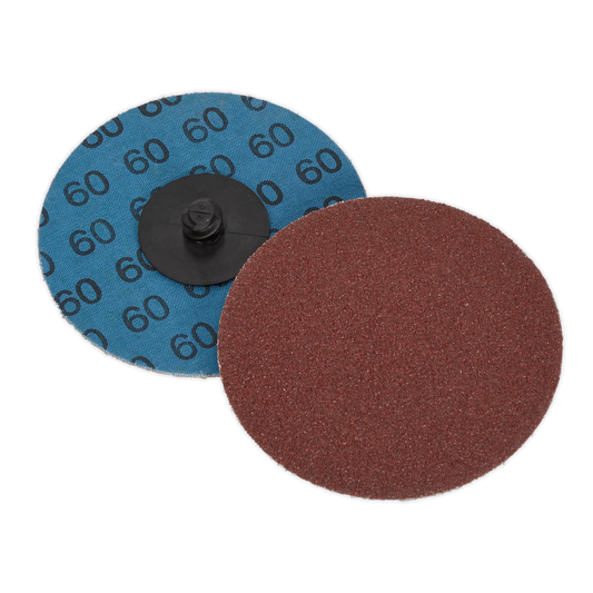 Sealey Quick Change Sanding Disc For Air Mini Sander Ø75mm 60 Grit x10 PTCQC7560