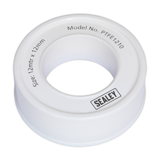 Sealey PTFE Thread Sealing Tape 10 Pieces 12m x 12mm 0.075mm Thickness PTFE1210