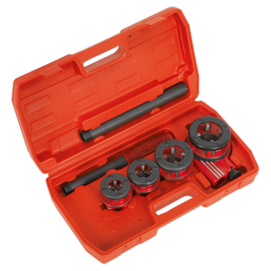 Sealey 1/2"-1-1/4" BSPT Pipe Threading Kit With 4 Tool-Steel Cutting Bits PTK991