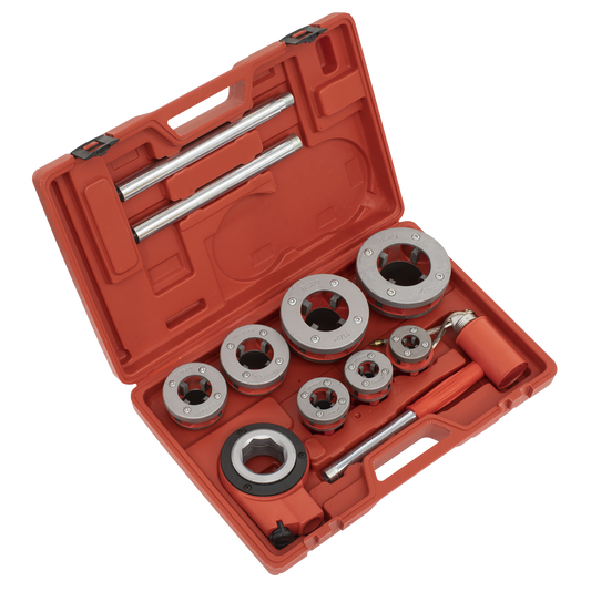 Sealey 3/8"- 2" BSPT Pipe Threading Kit With 4 Tool-Steel Cutting Bits PTK992