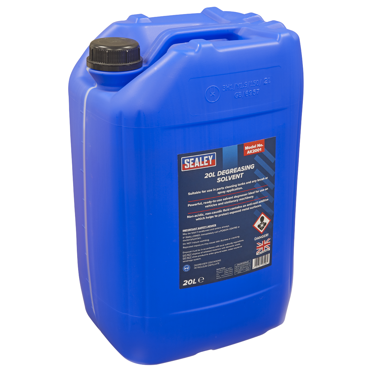 Sealey Degreasing Solvent For Cleaning Tanks & Spray Application 20L AK2001