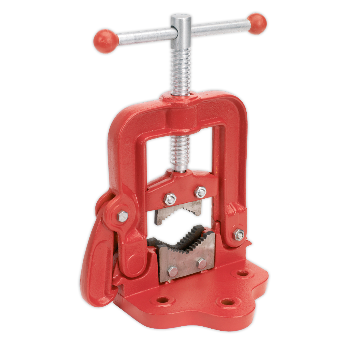Sealey 85mm Bench Mounting Pipe Vice Hinged Design Ø10-85mm - Red PV63B