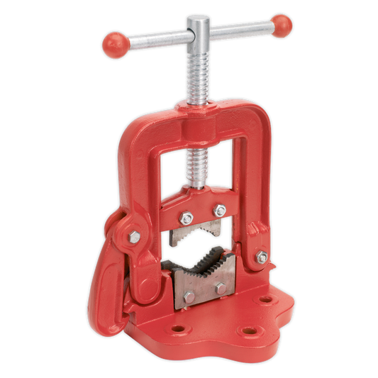 Sealey 85mm Bench Mounting Pipe Vice Hinged Design Ø10-85mm - Red PV63B
