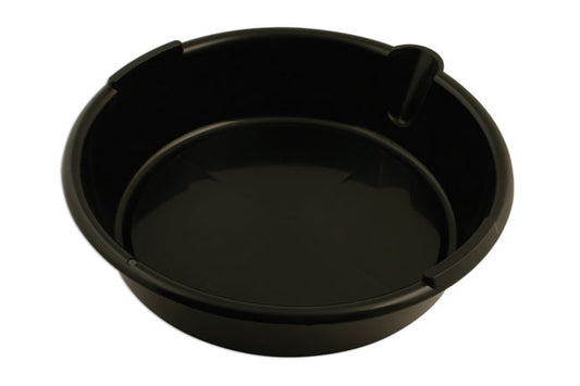 LASER 5729 Oil Drain Pan 6L 6 Litre Spout Black 340mm Diameter 90mm Depth