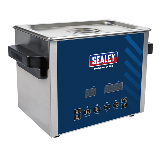 Sealey Ultrasonic Parts Cleaning Tank 3L With Clear LED Display 120W SCT03