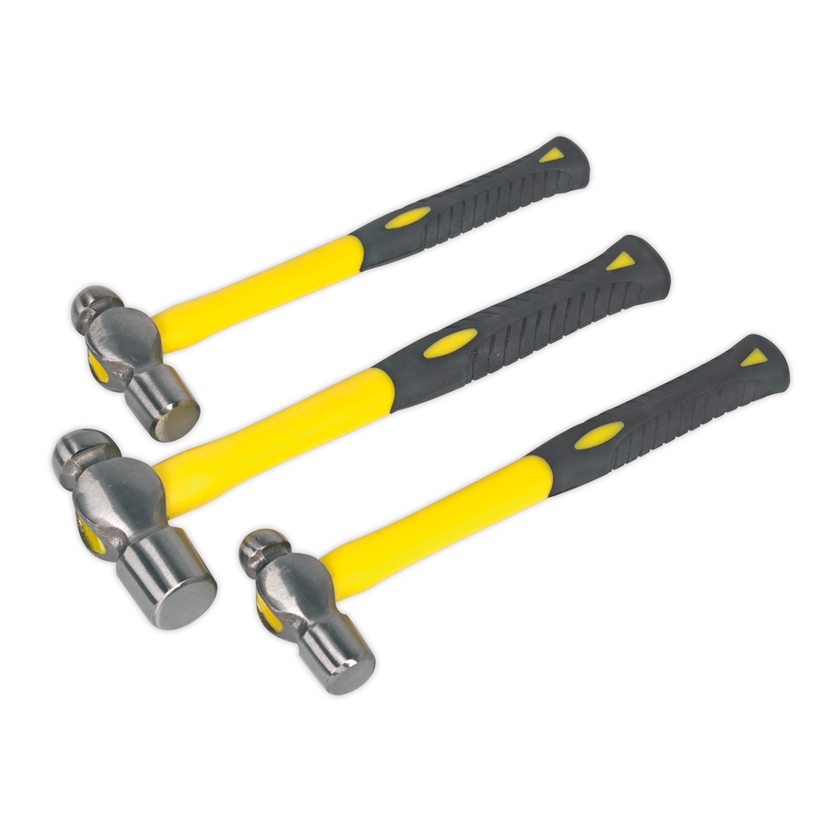 Sealey 3 Pieces Ball Pein Hammer Set With Fibreglass Shafts Professional AK2031
