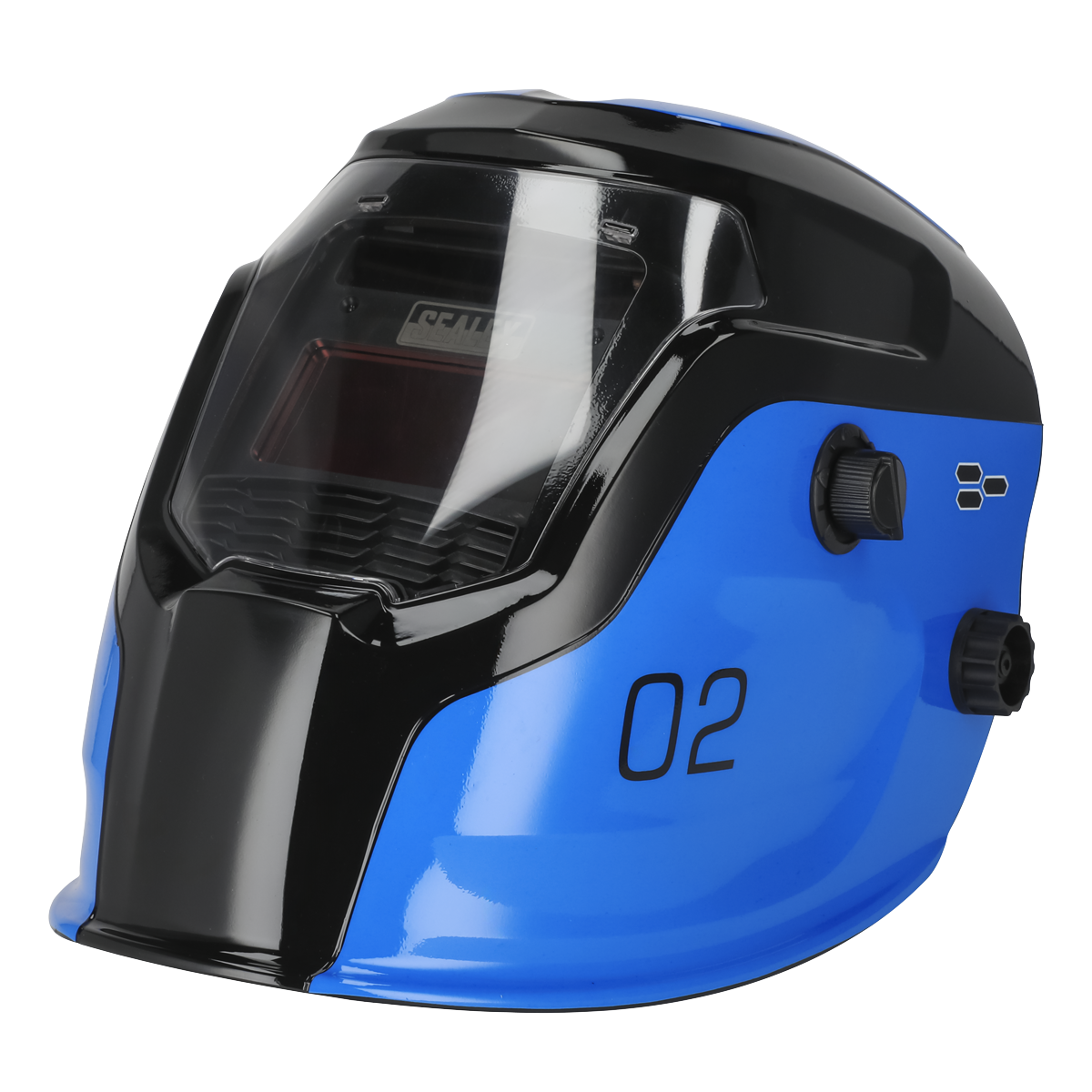 Sealey Protection Blue Auto Darkening Welding Safety Helmet Shade 9-13 PWH2