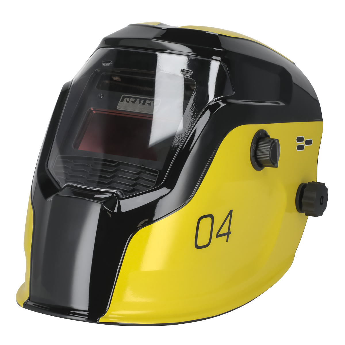 Sealey Protection Yellow Auto Darkening Welding Safety Helmet Shade 9-13 PWH4