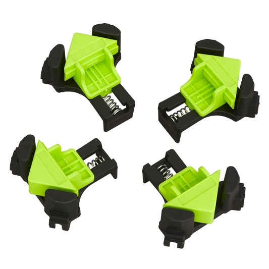 Sealey Mitre Wood Corner Clamp Set 4 Pieces 5mm - 22mm Wood Thickness QBC04