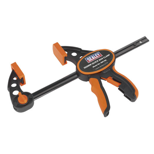 Sealey Heavy Duty Quick Bar Clamp With Textured TPR Grip - 150mm QBC150