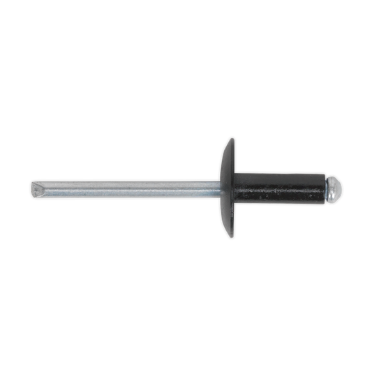 Sealey Aluminium Rivet 200 Pieces Black Large Flange 3.2mm x 10mm RAB3210L