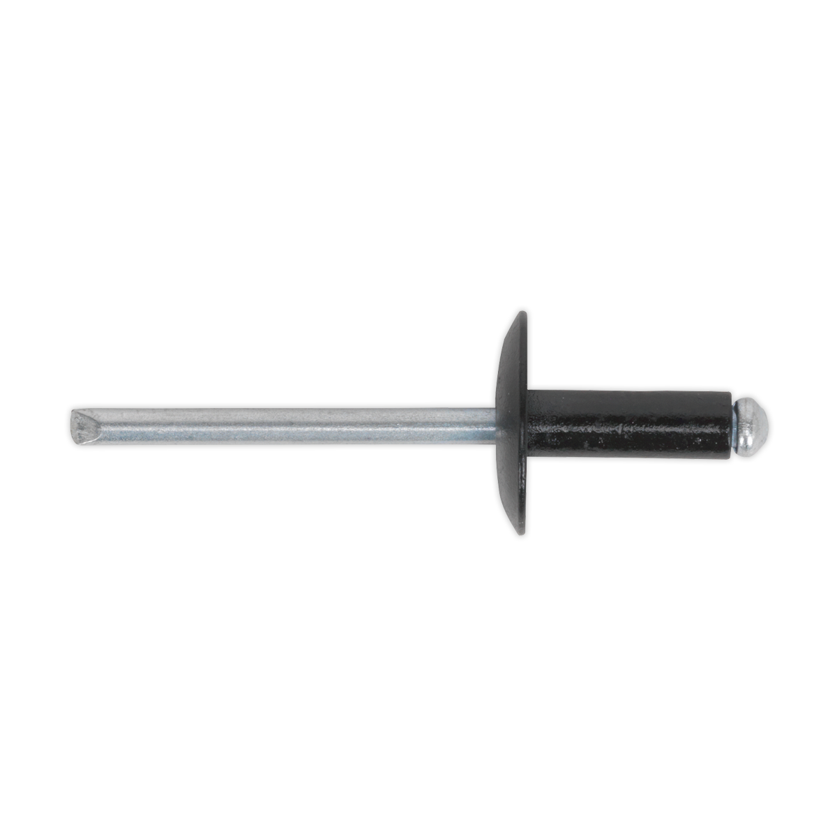 Sealey Aluminium Rivet 200 Pieces Black Large Flange 4.8mm x 14mm RAB4814L