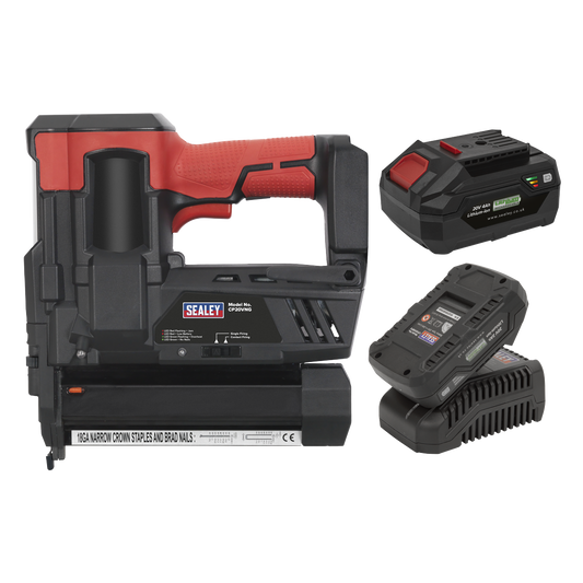 Sealey 20V SV20 Series 18G Cordless Staple/Nail Gun Kit - 2 Batteries CP20VNGKIT