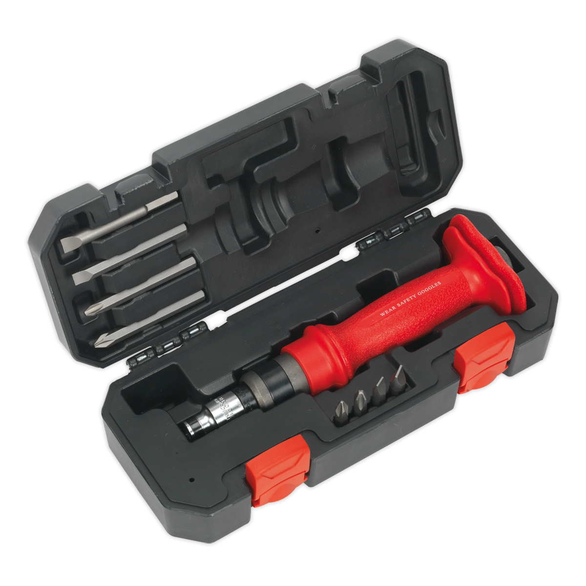 Sealey Heavy Duty Impact Driver Set With Protection Grip 10 Pieces AK2084