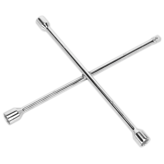 Sealey Extra-Long Wheel Brace 4-Way Carbon Steel With Chrome Finish AK2096