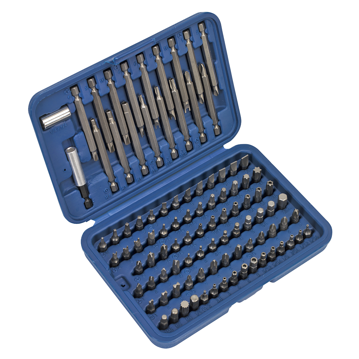 Sealey Power Tool Security Bit Set 99pc Long /Short Chrome Vanadium Steel AK2099