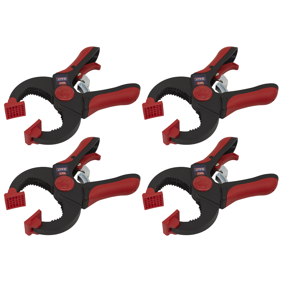 Sealey Ratchet Clamp Set 4 Pieces 45mm Easy Release Trigger Nylon Body RC504