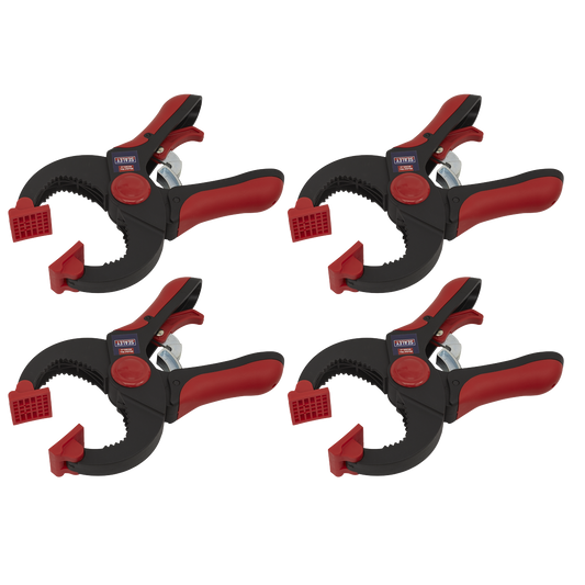 Sealey Ratchet Clamp Set 4 Pieces 45mm Easy Release Trigger Nylon Body RC504