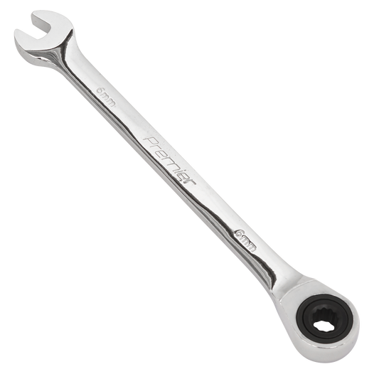 Sealey Ratchet Combination Spanner 72 Teeth Chrome Vanadium Steel 6mm RCW06